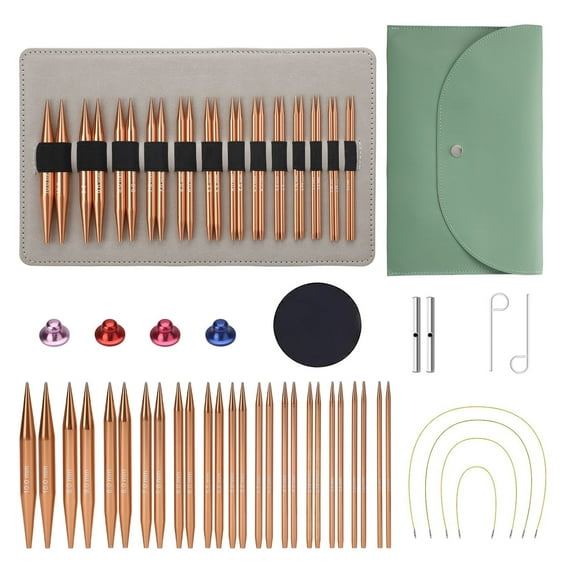 EEEkit 13 Pairs Interchangeable Knitting Needle Set, Circular Knitting Needles for Beginners and Experts, 3-10mm