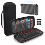 EEEkit 13-in-1 Accessories Bundle Fit for Nintendo Switch 2, EVA Carrying Case with Screen Protector, Dockable Cover, Joy-Con & Thumb Caps