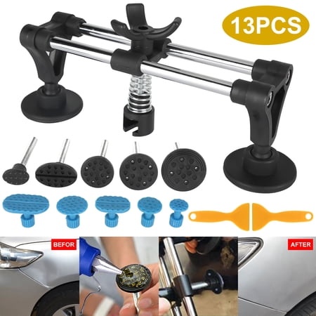 EEEkit 13pcs Paintless Dent Repair Kit, Car Body Bridge Dent Puller Kit, Auto Body Repairing Remover Tool Kit for Auto Body Dents, Door Dings, Refrigerator Washing Machine Dents Repair