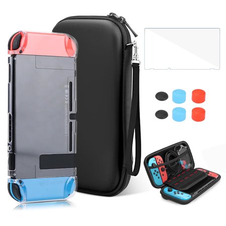 EEEkit 14-in-1 Accessories Bundle Kit Fit for Nintendo Switch with Portable Travel Carrying Case, Protective Case Cover, Screen Protector, Thumb Grips