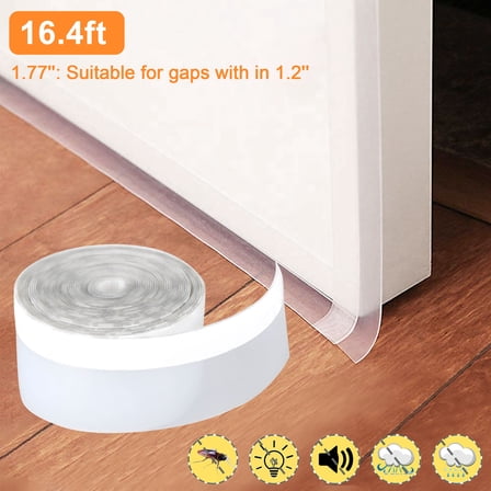 EEEkit 16.4ft Silicone Weather Seal Strip, Door Window Self Adhesive Seal Bottom Noise Stopper Tape
