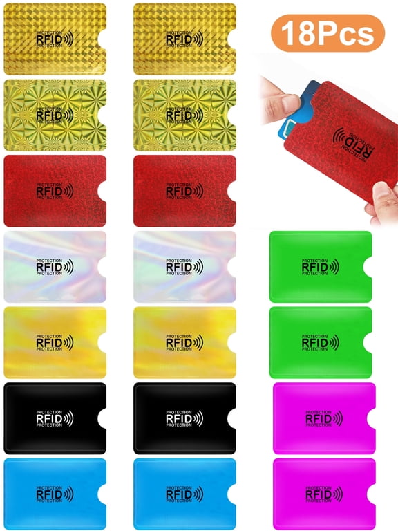 18pcs RFID Blocking Sleeves, Colorful Theft Prevention RFID Credit Card Protector