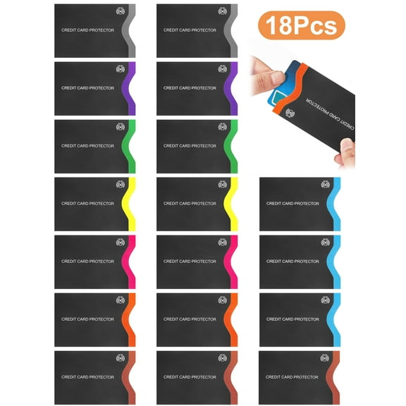 EEEkit 18pcs RFID Blocking Sleeves, Colorful Theft Prevention RFID Credit Card Protector