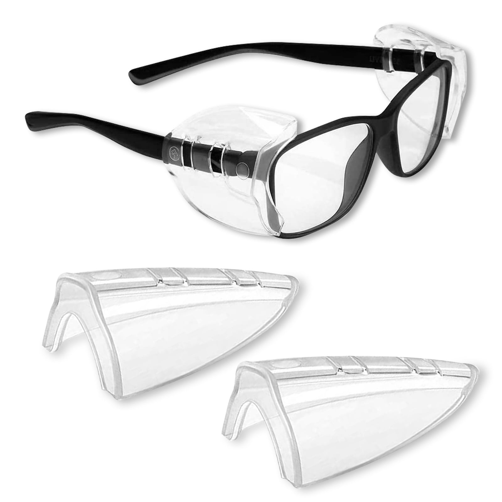 EEEkit 1pair Slip On Clear Side Shields for Safety Glasses, Eye