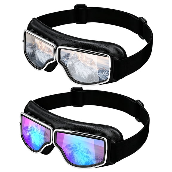 EEEkit 2 Pack Dirt Bike Goggles for Men Women, ATV Motorcycle Motocross Ski OTG Goggles