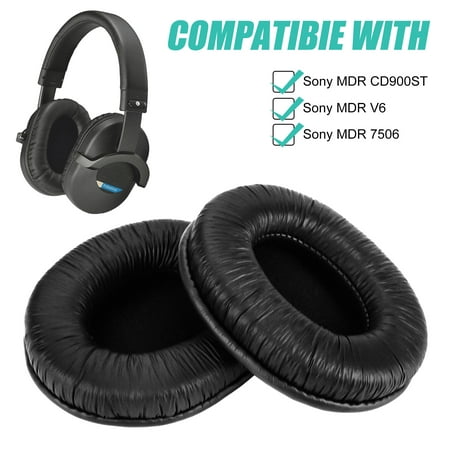 EEEkit 2 Pcs Replacement Earpads, Leather Ear Pads Fit for Sony MDR-7506, MDR-V6, MDR-CD900ST Headphones, Soft Foam Cushion Headset Ear Cover