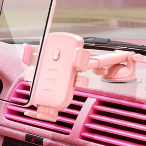 EEEkit 2-in-1 Pink Car Phone Holder for Dashboard & Windshield, Hands-Free Mount Fit for 47.2 Smartphones, iPhone & Android Pink Car Accessory