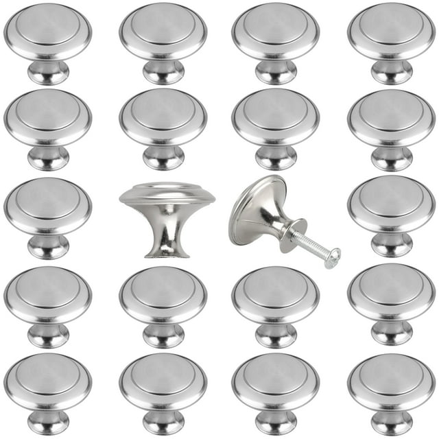 EEEkit 20pcs Kitchen Knobs Pulls, Brushed Nickel Knobs