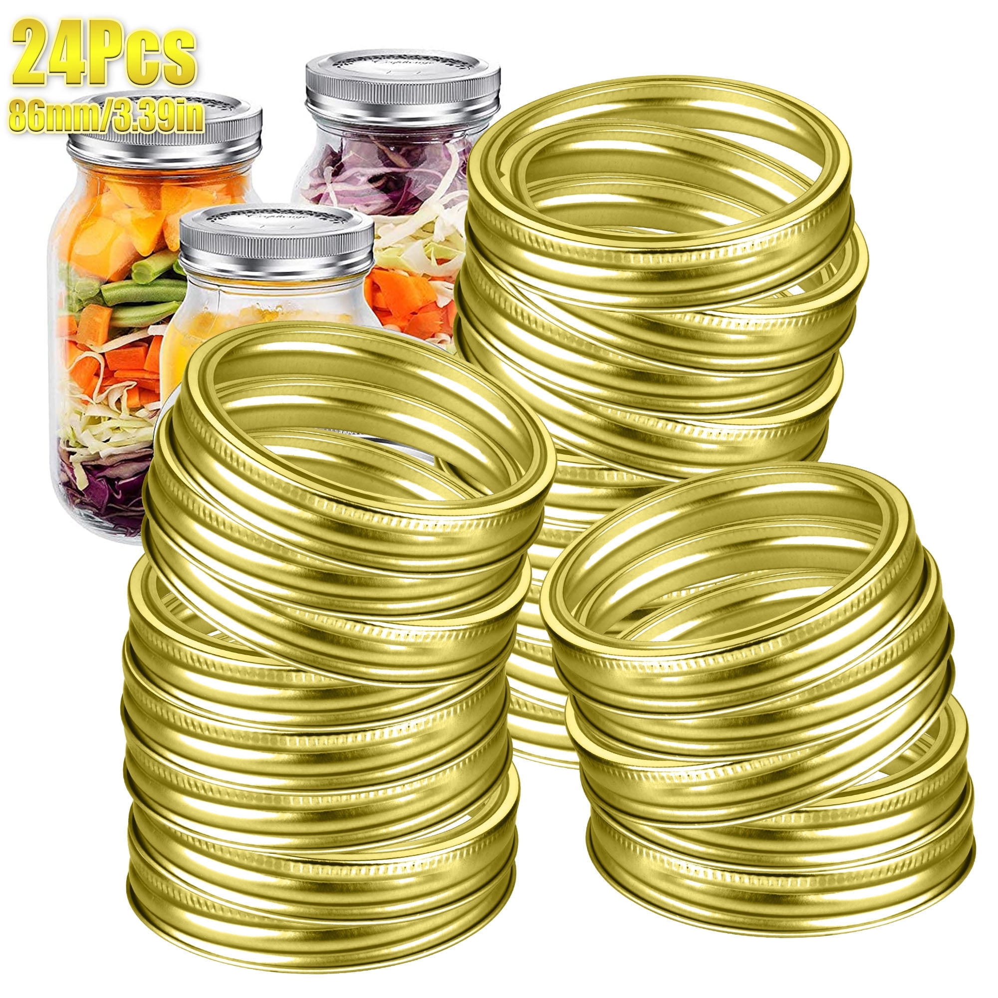EEEkit 24pcs Mason Jar Replacement Rings, 70mm Regular Mouth Canning ...