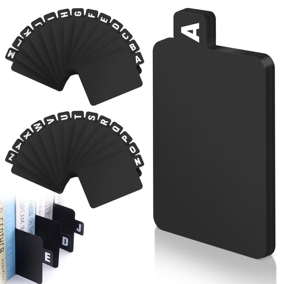 EEEkit 26pcs Vinyl Record Dividers, A-Z Alphabetical Record Organizer, Record Album Divider Tabs for Vinyl, CD, DVD, File and Book Storage, Black