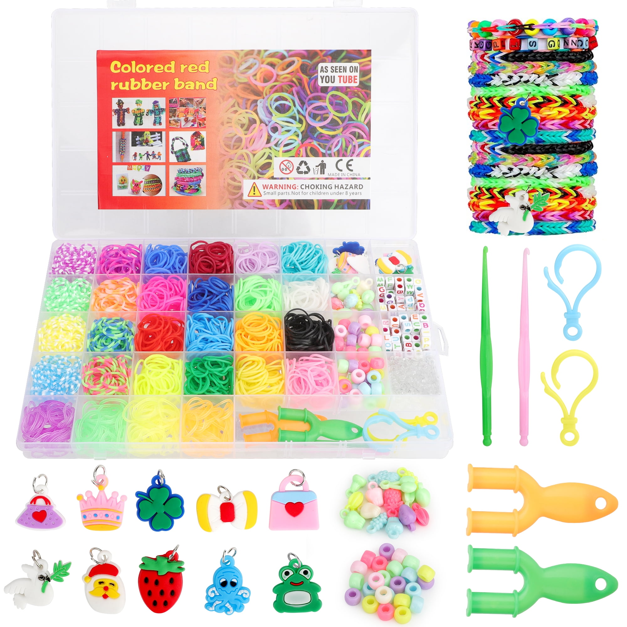 EEEkit 28 Colors Loom Bands Kit, Rubber Bands Bracelets Making ...