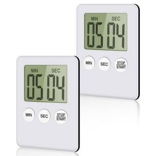 Biltek Digital Kitchen Timer Big Digits Loud Alarm Magnetic Backing Stand White