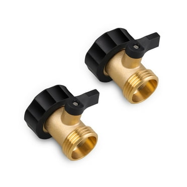 EEEkit 2pcs Garden Hose Shut Off Valves, 3/4" Threaded Heavy Duty Brass Hose Connectors
