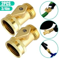 EEEkit 2pcs Heavy Duty Brass Garden Hose Shut Off Valve, 3/4" Garden Hose Connector with Extra Pressure Washer