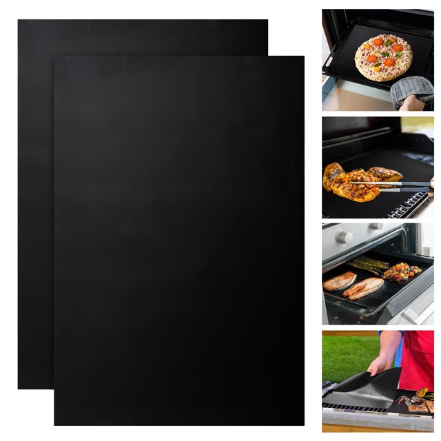 EEEkit 2pcs Heavy Duty Oven Liners for Bottom of Oven, 16" x 24" Reusable Teflon Mats for