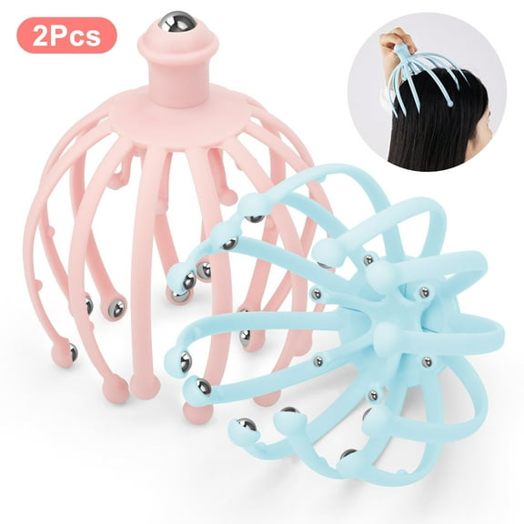 EEEkit 2pcs Octopus Head Massager, 18-Claw Body Massager for Deep Relaxation, Stress Relief, and Hair Stimulation
