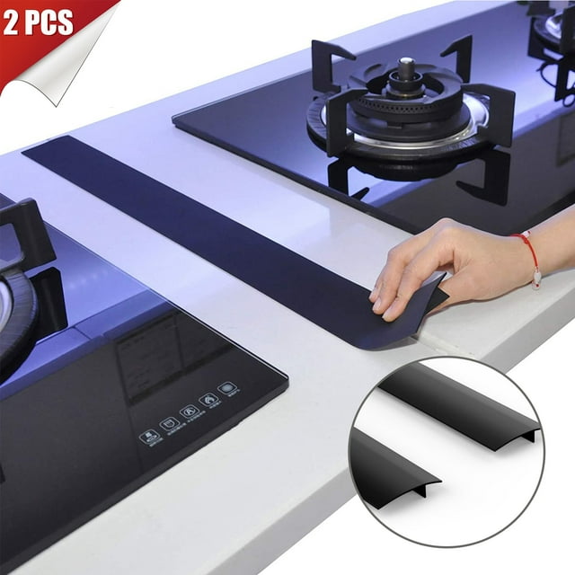"EEEkit Silicone Gap Covers, 2pcs, 21"" Long, Black, for Kitchen Stove