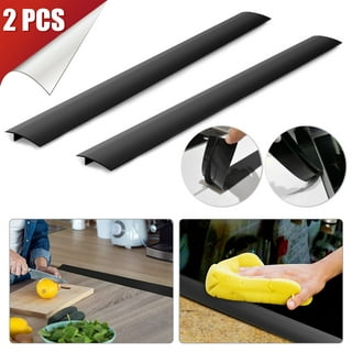 TSV 2pcs Kitchen Silicone Gap Covers, 21 Gap Fillers Stove Counter Gap  Covers, T-Shaped, Black 