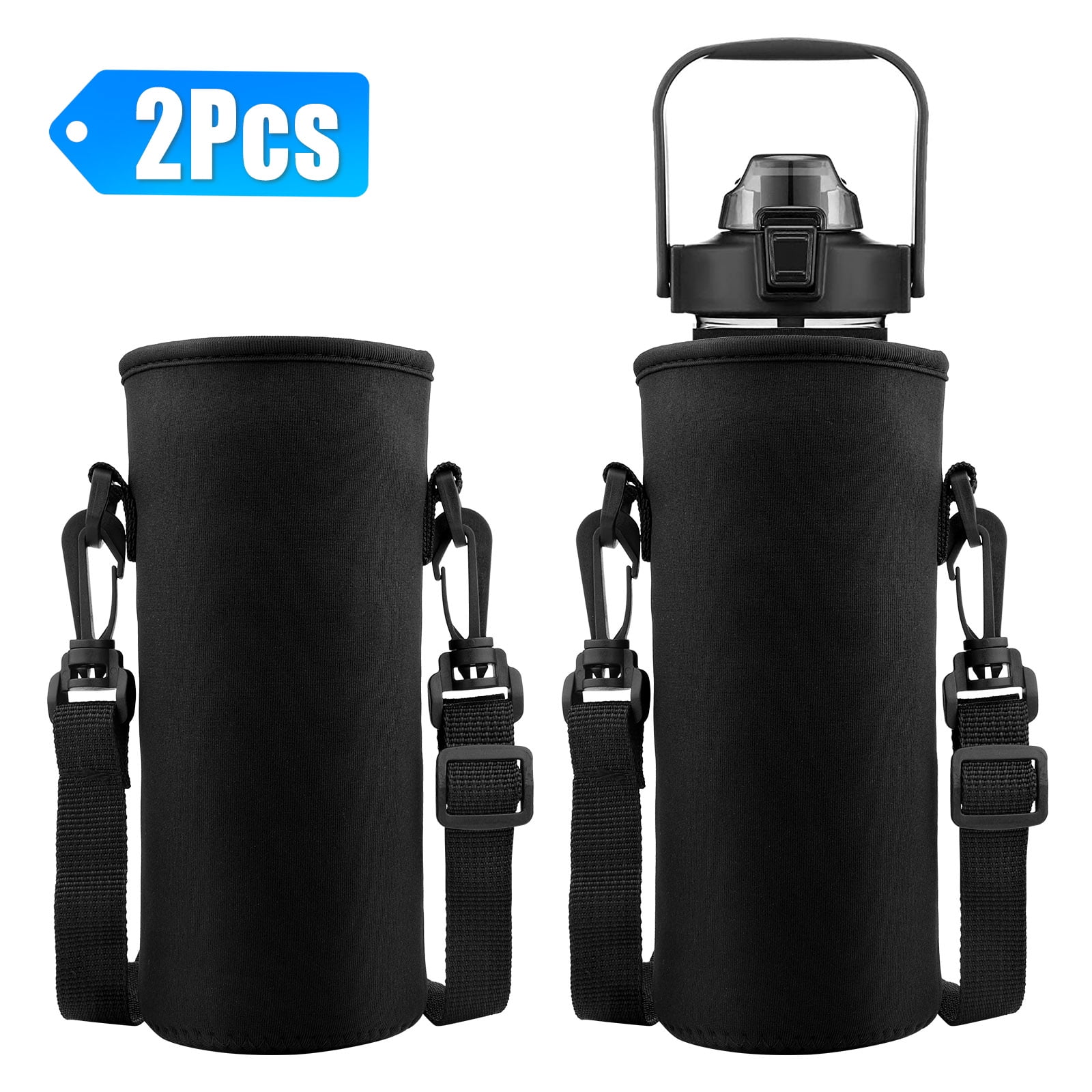 EEEkit 2pcs Water Bottle Sling Bags for 34oz Bottle, Adjustable Shoulder  ​Strap