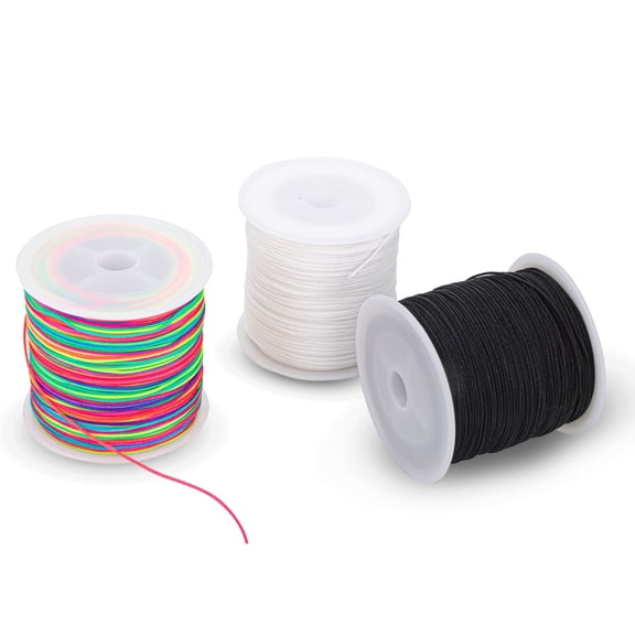 EEEkit 3 Rolls 1mm Elastic Beading Cord, Jewelry String for Bracelet Making, Necklace DIY Craft Cord Supplies for Jewelry Making