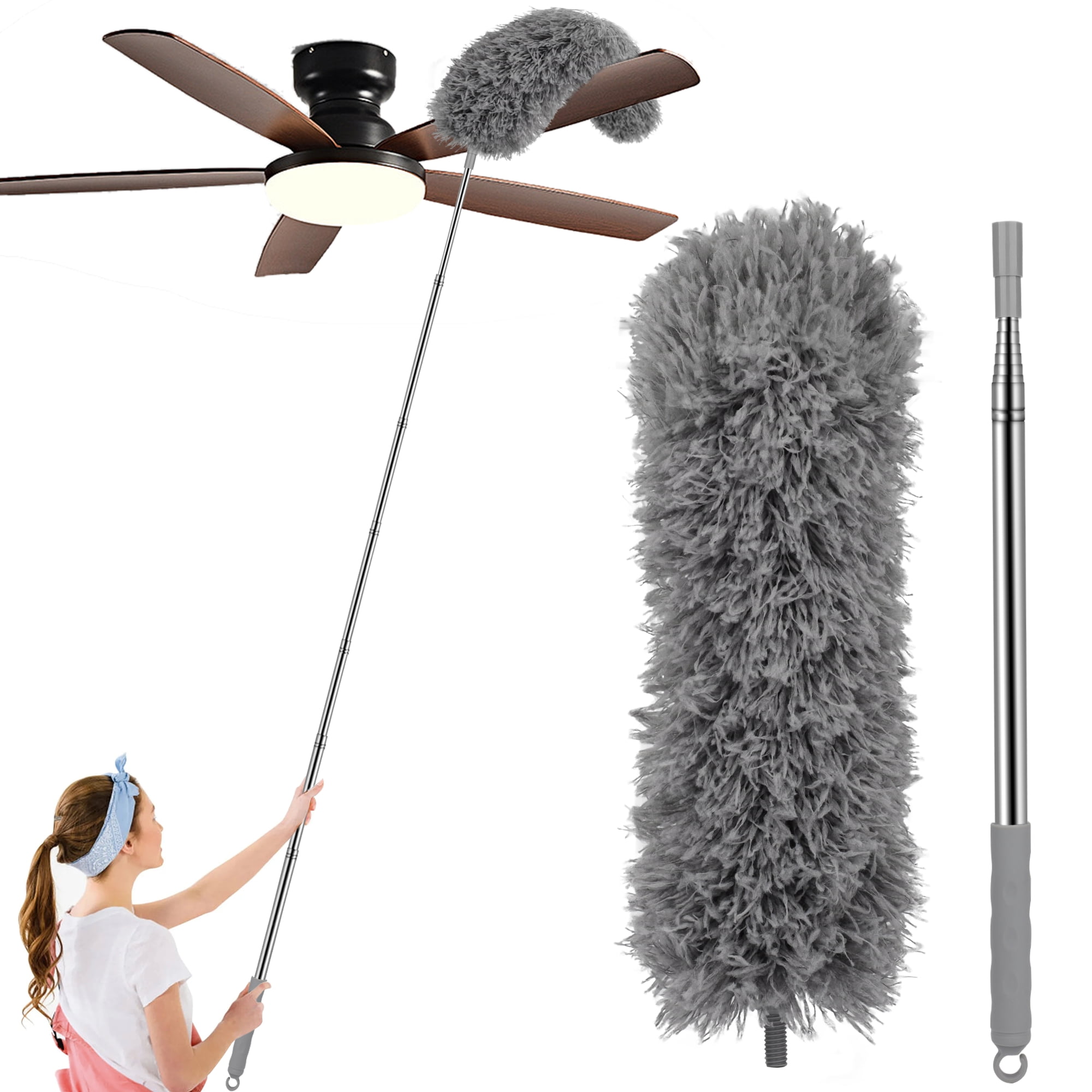 EEEkit 31100" Extendable Bendable Microfiber Duster for Cleaning High