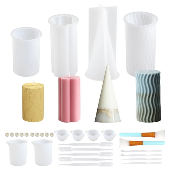 EEEkit 31pcs DIY Silicone Resin Casting Molds Tools Set, Epoxy Resin Mold for Craft Candle