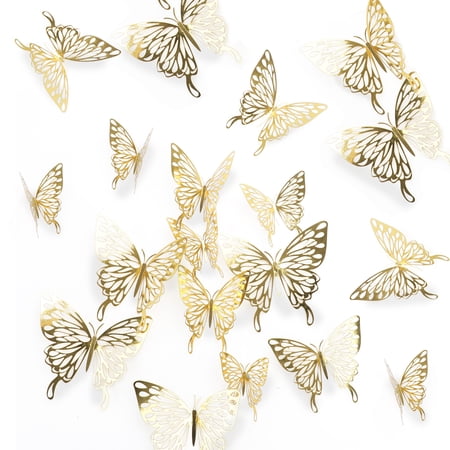 EEEkit 36/12Pcs 3D Butterfly Wall Stickers Decals DIY Wall Art Decor Home Wall Decoration Sticker Mural for Kids Girls Children Bedroom Living Room Background Nursery