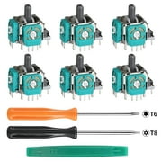 EEEkit 3D Analog Joysticks Repair Kit Fit for Xbox One/ Xbox Series S/Xbox One Elite/Regular Controllers with T6 T8 Security Torx Screwdriver, 6 Joysticks & Prying Tool
