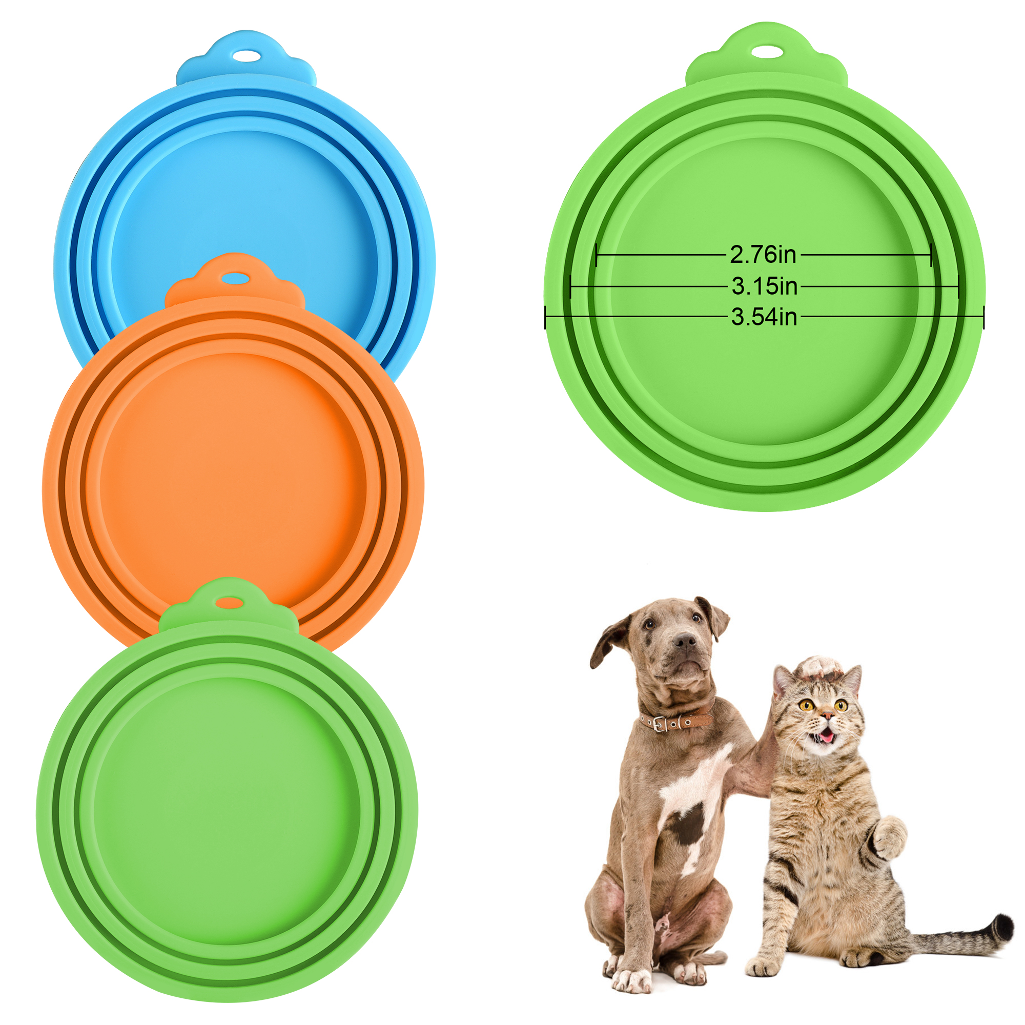 SPRING PARK 3Pcs/Set Pet Can Covers/Universal PP Free & Dishwasher Safe