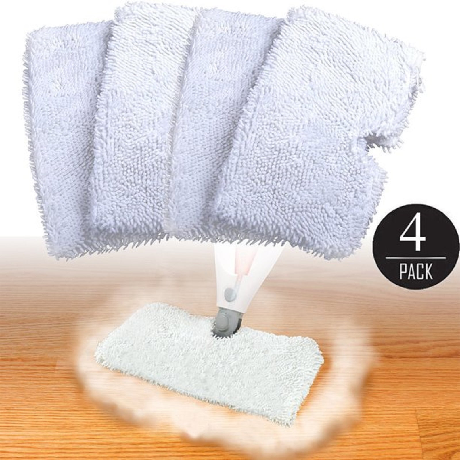 TSV 4 Pack Washable Microfiber Steam Mop Replacement Pads