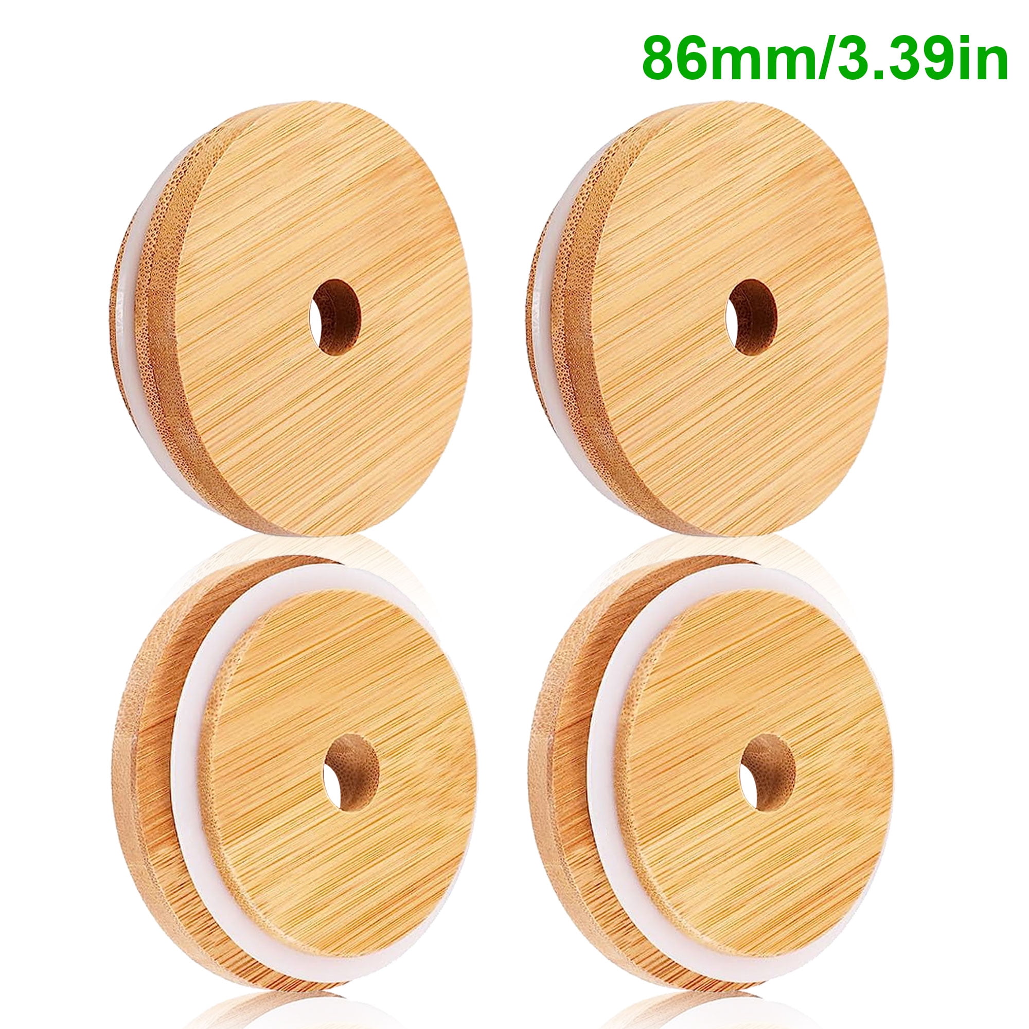 Domensi 30 Pack Bamboo Jar Lids Canning Regular Mouth Storage Canning Jar  Lids Without Straw Hole for Standard Mouth Jar, 70 mm Lids(null) – Domensi