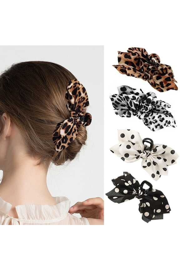 4pcs Bow Claw Clips for Women, Butterfly Styling Large Hair Clips for Thick Hair, Bow Knot Hair Claws
