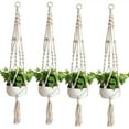 thumbnail image 1 of EEEkit 4pcs Macrame Plant Hangers, 41" Hanging Planter Baskets, Decorative Flower Pot Holders for Indoor Outdoor Boho Home Decor, Beige, 1 of 6