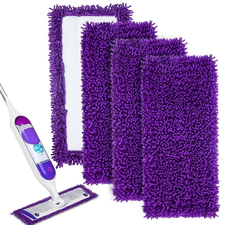 EEEkit 4pcs Microfiber Mop Pads Compatible with SwifferPowerMop, Reusable Mop Refills