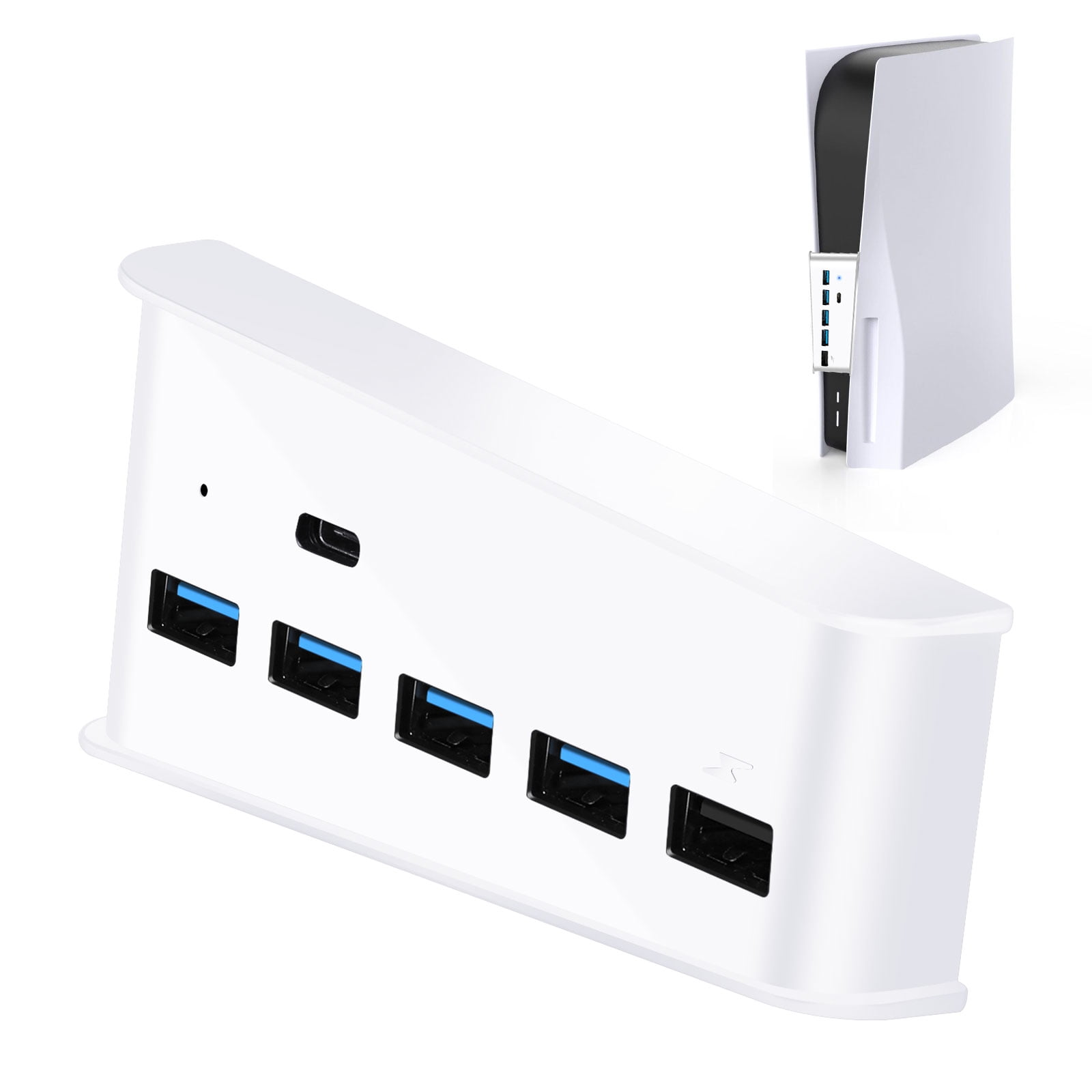 5 Port Usb Hub Splitter Compatible With Ps5