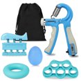 thumbnail image 1 of EEEkit 5pcs Hand Grip Strengthener Set, Adjustable Resistance 22 to 132lbs Hand Gripper Strength Trainer, Finger Exerciser, Finger Stretcher, Grip Loop, Stress Relief Ball, 1 of 9