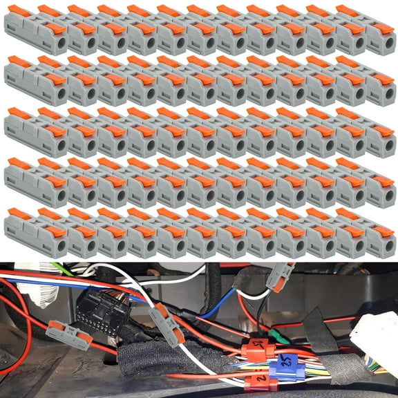 EEEkit 60pcs Lever Wire Connectors, Compact 1-in-1-Out Inline Electrical Splicing Terminals