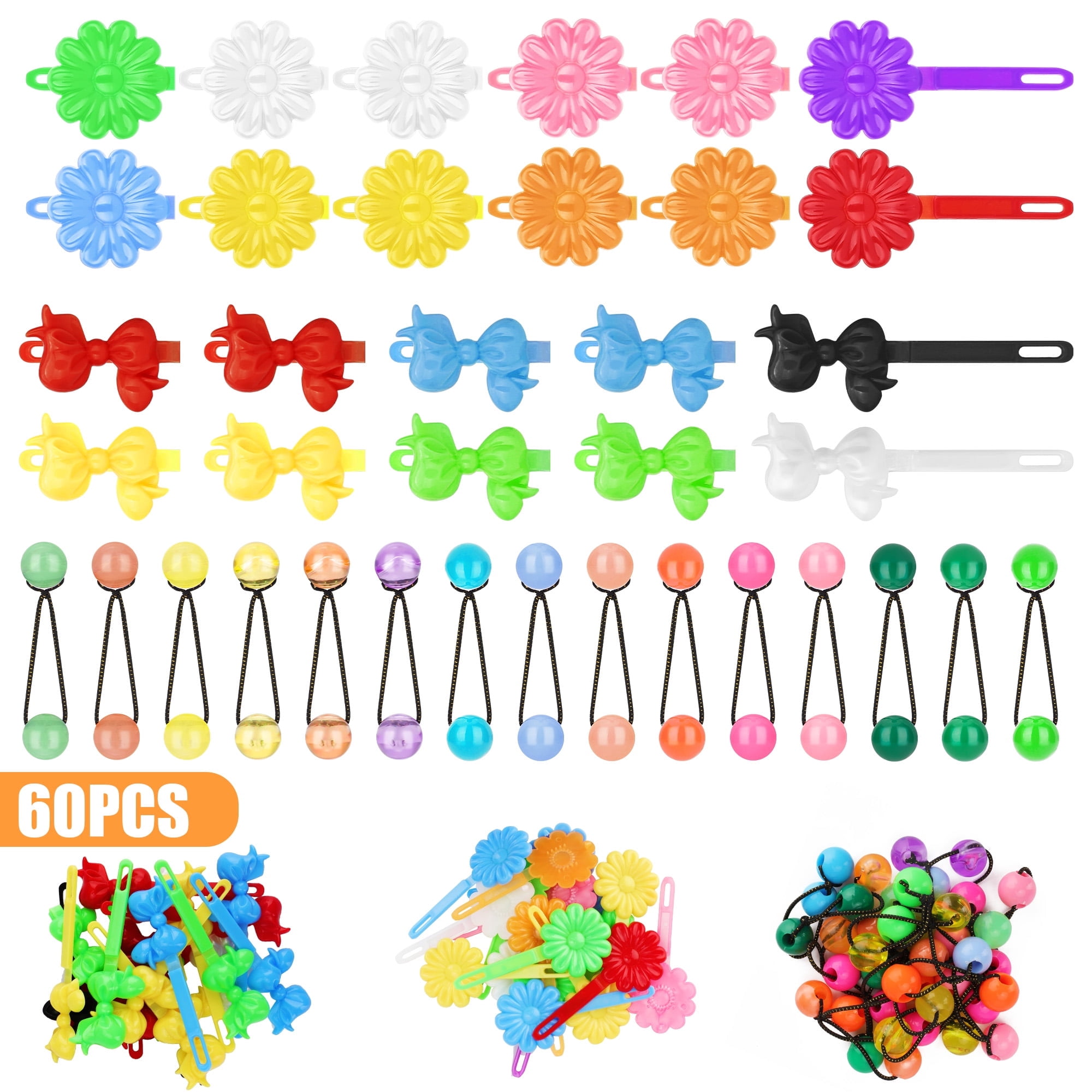 EEEkit 60pcs Self Hinge Hair Barrettes for Girls, Bow and 