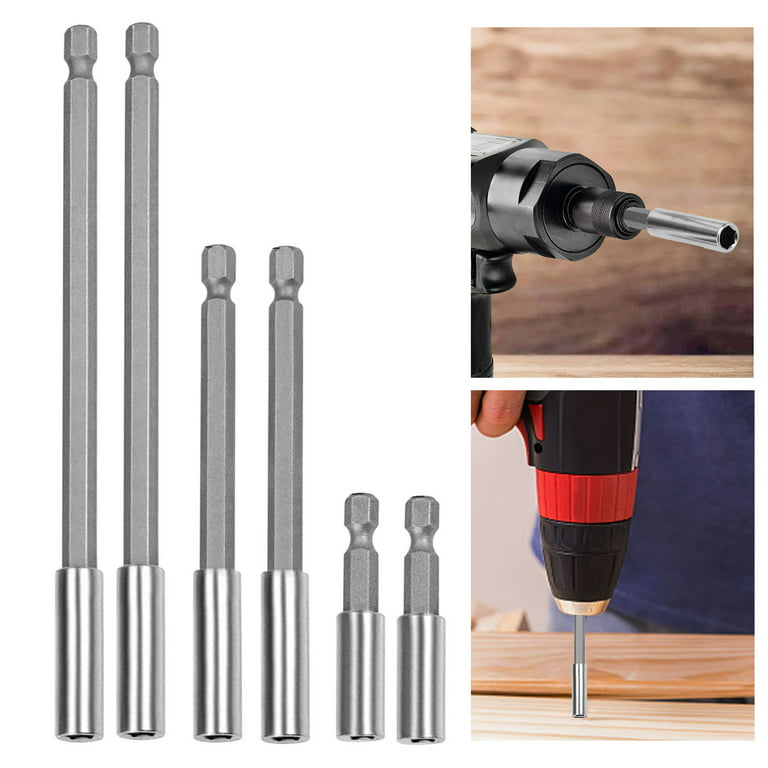 Magnetic Drill Bit Extensions - 1/4 Hex Shank Quick Release