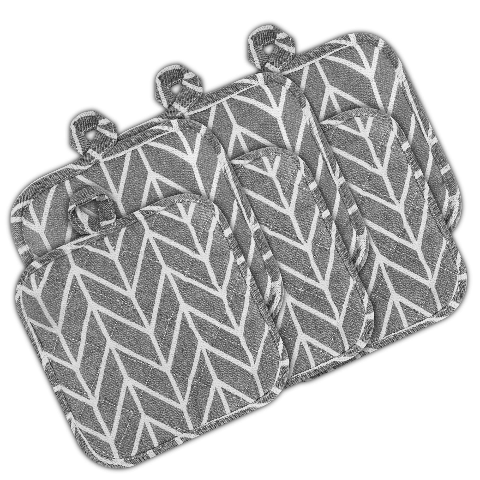 EEEkit 6 Pieces Pot Holders Heat Resistant Kitchen Accessories Gray Cotton & Linen - Walmart.com