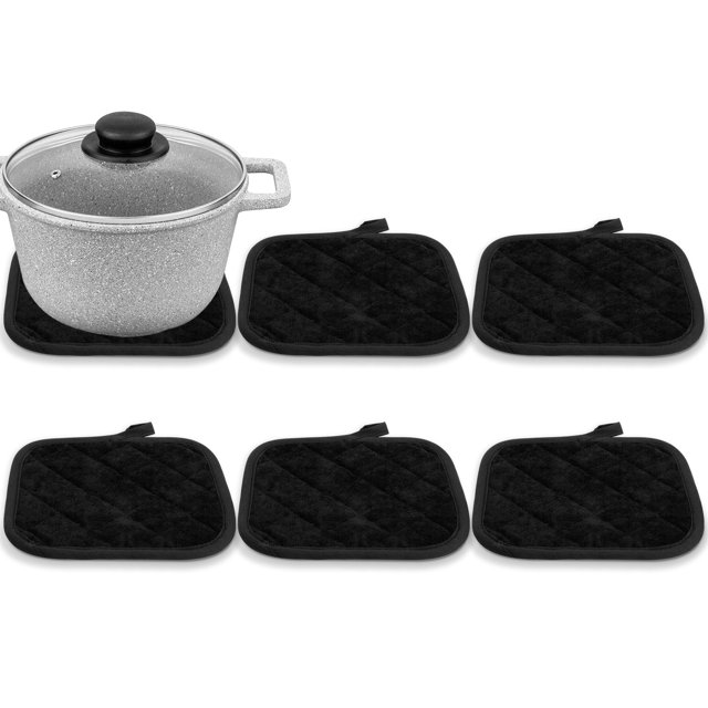 EEEkit 6pcs Pot Holders, Heat Resistant Terry Hot Pads for Kitchen