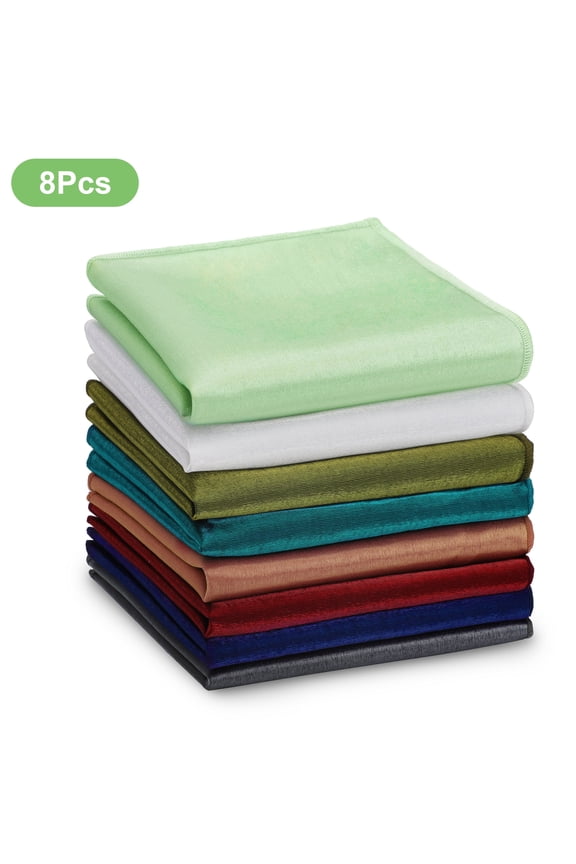 8pcs Men's Handkerchiefs, Soft Cotton Hankies, 9.6 x 9.6" Classic Plain Pocket Square, Gifts for Father's Day