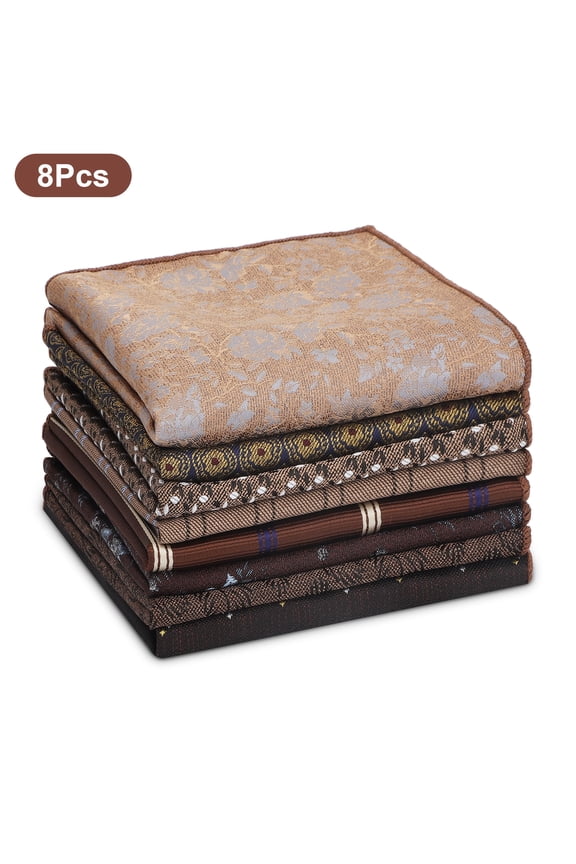 8pcs Mens Handkerchiefs, 9 x 9" Soft Polyester Silk Hankies for Men, Classic Pocket Square, Gift for Father's Day