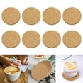 thumbnail image 1 of EEEkit 8pcs Natural Cork Round Coasters, Reusable Absorbent Heat-Resistant Drink Cup Mats for Coffee Wine Glasses, 1 of 6