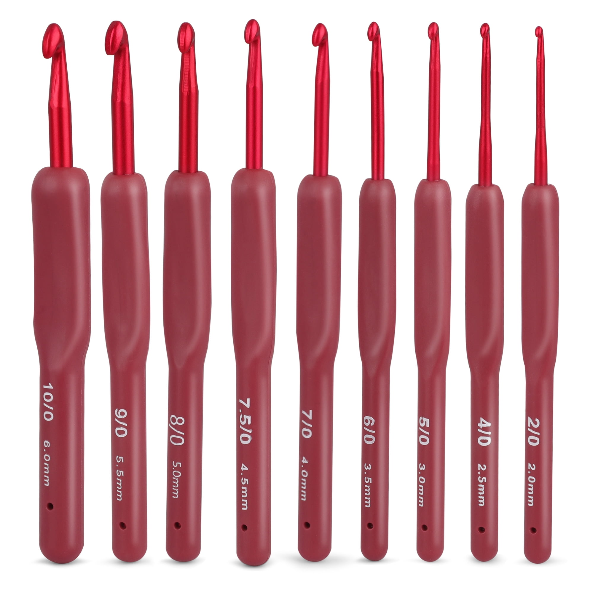 EEEkit 9pcs Crochet Hooks, 26mm Ergonomic Handle Alumina Crochet