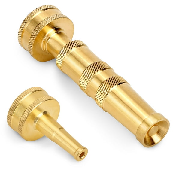 EEEkit Adjustable Twist Hose Nozzle, Heavy-Duty Brass High-Pressure Jet Nozzle, 3/4" Thread