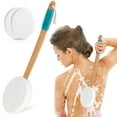 thumbnail image 1 of EEEkit Back Lotion Applicator, 18" Long Handle Shower Brush with 3 Pads for Skin Cream, 1 of 6