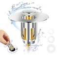 thumbnail image 1 of EEEkit Bathroom Sink Stopper, Pop-Up Drain Strainer with Anti-Clogging Hair Catcher for 1-1.9" Basin Drain Holes, 1 of 6