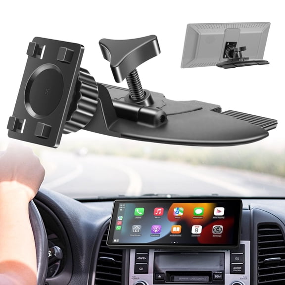 EEEkit CD Slot Mount Fit for CarPlay Screen, 360 Rotating Holder Compatible with 710 Inch Car Monitors, GPS, Dash Cam, Phones, Backup Camera, Car Stereo
