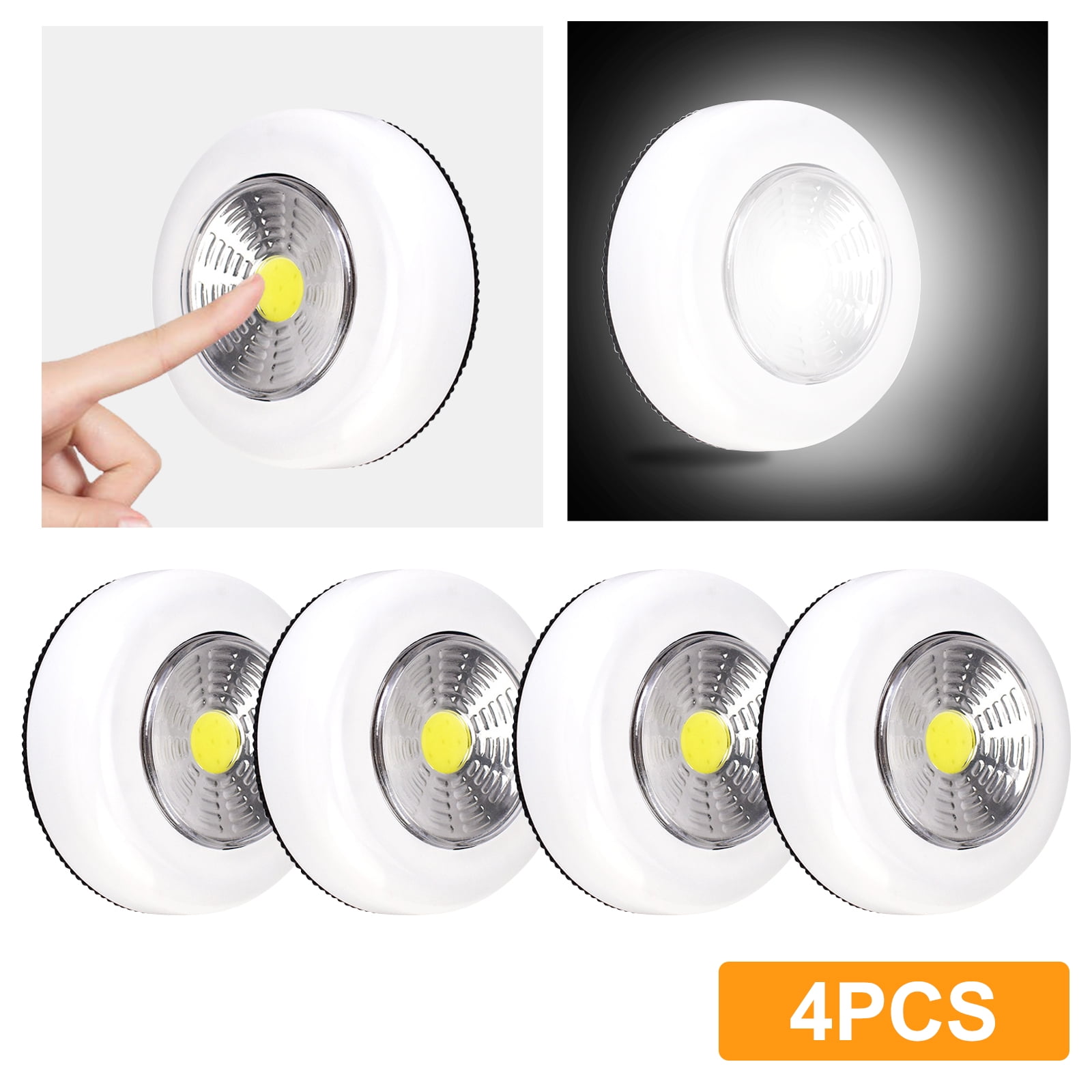 EEEkit COB LED Tap Lights, Wireless Portable Under Lighting Battery Operated 4 Pack